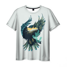 Мужская футболка 3D с принтом Орел в Петрозаводске, 100% полиэфир | прямой крой, круглый вырез горловины, длина до линии бедер | беркут | кречет | орел | природа | птица | ястреб