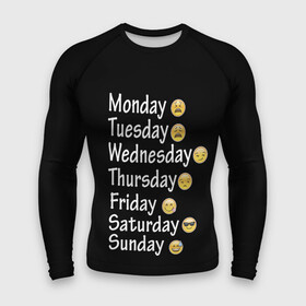 Мужской рашгард 3D с принтом футболка настроение дни недели в Петрозаводске,  |  | дни недели | настроение | позитив | смайлики