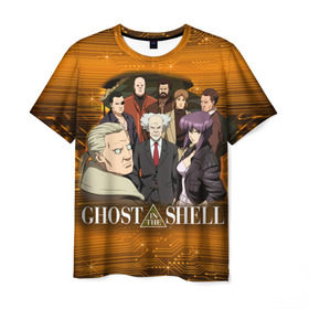 Мужская футболка 3D с принтом Ghost In The Shell 17 в Петрозаводске, 100% полиэфир | прямой крой, круглый вырез горловины, длина до линии бедер | 