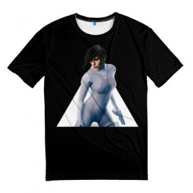 Мужская футболка 3D с принтом Ghost In The Shell 14 в Петрозаводске, 100% полиэфир | прямой крой, круглый вырез горловины, длина до линии бедер | 
