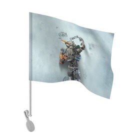 Флаг для автомобиля с принтом Чаппи в Петрозаводске, 100% полиэстер | Размер: 30*21 см | Тематика изображения на принте: antwoord | chappie | die | ninja | yolandi | йоланди | ниндзя | робот