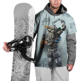 Накидка на куртку 3D с принтом Чаппи в Петрозаводске, 100% полиэстер |  | Тематика изображения на принте: antwoord | chappie | die | ninja | yolandi | йоланди | ниндзя | робот
