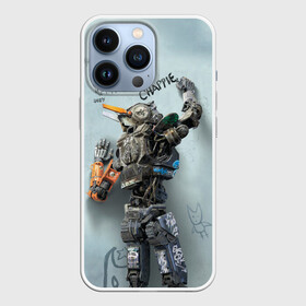 Чехол для iPhone 13 Pro с принтом Чаппи в Петрозаводске,  |  | Тематика изображения на принте: antwoord | chappie | die | ninja | yolandi | йоланди | ниндзя | робот