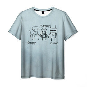 Мужская футболка 3D с принтом Чаппи в Петрозаводске, 100% полиэфир | прямой крой, круглый вырез горловины, длина до линии бедер | Тематика изображения на принте: antwoord | chappie | die | ninja | yolandi | йоланди | ниндзя | робот