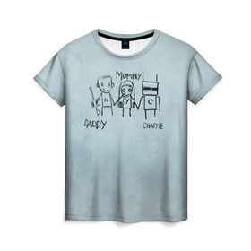 Женская футболка 3D с принтом Чаппи в Петрозаводске, 100% полиэфир ( синтетическое хлопкоподобное полотно) | прямой крой, круглый вырез горловины, длина до линии бедер | antwoord | chappie | die | ninja | yolandi | йоланди | ниндзя | робот