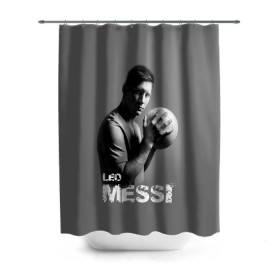 Штора 3D для ванной с принтом Leo Messi в Петрозаводске, 100% полиэстер | плотность материала — 100 г/м2. Стандартный размер — 146 см х 180 см. По верхнему краю — пластиковые люверсы для креплений. В комплекте 10 пластиковых колец | barcelona | spanish | аргентина | барселона | испания | лео | месси | мяч | футбол | футболист