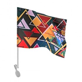 Флаг для автомобиля с принтом similar triangles в Петрозаводске, 100% полиэстер | Размер: 30*21 см | абстракция | бумага | геометрия | грани | изгиб | линии | оптические | полигоны | полосы | постель | розовый | сочетания | текстура | треугольники