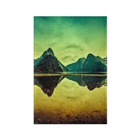 Обложка для паспорта матовая кожа с принтом Новая Зеландия в Петрозаводске, натуральная матовая кожа | размер 19,3 х 13,7 см; прозрачные пластиковые крепления | Тематика изображения на принте: humboldt | горы | деревья | долина | зелень | лес | небо | новая зеландия | облака | панорама | река | солнечно