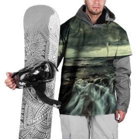 Накидка на куртку 3D с принтом Тайфун в Петрозаводске, 100% полиэстер |  | Тематика изображения на принте: море | небо | пейзаж | смерч | ураган