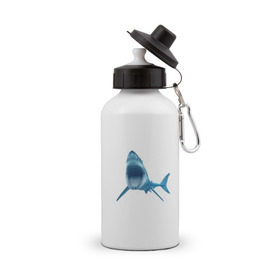Бутылка спортивная с принтом Акула в Петрозаводске, металл | емкость — 500 мл, в комплекте две пластиковые крышки и карабин для крепления | shark | челюсти