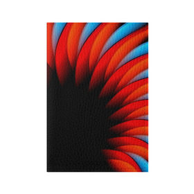 Обложка для паспорта матовая кожа с принтом Абстрактные лепестки в Петрозаводске, натуральная матовая кожа | размер 19,3 х 13,7 см; прозрачные пластиковые крепления | Тематика изображения на принте: красный | черный | яркий