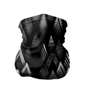 Бандана-труба 3D с принтом Ёлочки в Петрозаводске, 100% полиэстер, ткань с особыми свойствами — Activecool | плотность 150‒180 г/м2; хорошо тянется, но сохраняет форму | геометрия | серый | треугольник | черный