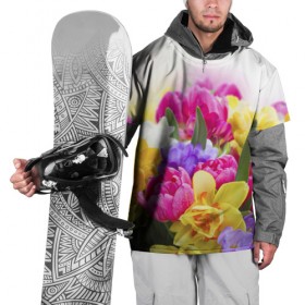 Накидка на куртку 3D с принтом Нежность в Петрозаводске, 100% полиэстер |  | желтый | красный | любовь | новинки | подарок | розы | сердце | текстура | тюльпаны | цветы