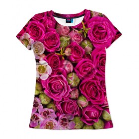 Женская футболка 3D с принтом Пылания страсти в Петрозаводске, 100% полиэфир ( синтетическое хлопкоподобное полотно) | прямой крой, круглый вырез горловины, длина до линии бедер | желтый | красный | любовь | новинки | подарок | розы | сердце | текстура | тюльпаны | цветы