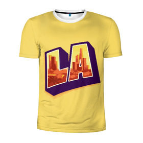 Мужская футболка 3D спортивная с принтом Лос-Анджелес в Петрозаводске, 100% полиэстер с улучшенными характеристиками | приталенный силуэт, круглая горловина, широкие плечи, сужается к линии бедра | california | los angeles | usa | америка | калифорния | лос анджелес | сша