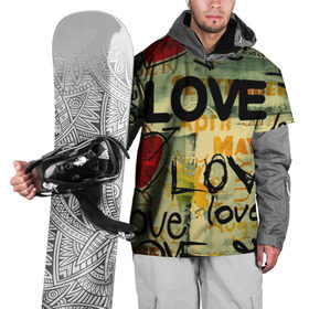 Накидка на куртку 3D с принтом Love letter в Петрозаводске, 100% полиэстер |  | 