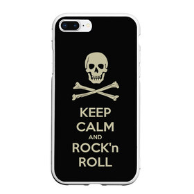 Чехол для iPhone 7Plus/8 Plus матовый с принтом Keep Calm and ROCK в Петрозаводске, Силикон | Область печати: задняя сторона чехла, без боковых панелей | music | rock | rock and roll | музыка | рок