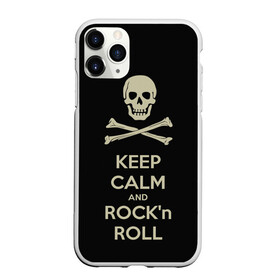 Чехол для iPhone 11 Pro Max матовый с принтом Keep Calm and ROCK в Петрозаводске, Силикон |  | music | rock | rock and roll | музыка | рок