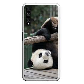 Чехол для Honor 20 с принтом Паркур панда в Петрозаводске, Силикон | Область печати: задняя сторона чехла, без боковых панелей | бамбук | животное | медведь