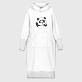 Платье удлиненное хлопок с принтом Привет, я панда в Петрозаводске,  |  | бамбук | животное | медведь