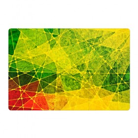 Магнитный плакат 3Х2 с принтом Particles в Петрозаводске, Полимерный материал с магнитным слоем | 6 деталей размером 9*9 см | желтый | зеленый | потертый | треугольники | яркий