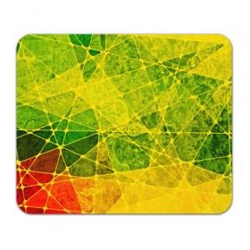 Коврик прямоугольный с принтом Particles в Петрозаводске, натуральный каучук | размер 230 х 185 мм; запечатка лицевой стороны | желтый | зеленый | потертый | треугольники | яркий