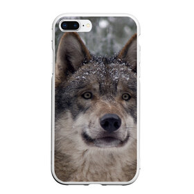 Чехол для iPhone 7Plus/8 Plus матовый с принтом Серый волк в Петрозаводске, Силикон | Область печати: задняя сторона чехла, без боковых панелей | бирюк | волк | волчара | волчица | волчок | глаза | животное | животные | зверь | зеленые | койот | лес | млекопитающее | природа | санитар леса | серый | уши | фауна | хищник | черный | шакал