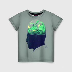 Детская футболка 3D с принтом Голова горшок в Петрозаводске, 100% гипоаллергенный полиэфир | прямой крой, круглый вырез горловины, длина до линии бедер, чуть спущенное плечо, ткань немного тянется | голова | горшок | колба | стекло | цветок | человек