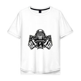 Мужская футболка хлопок Oversize с принтом Гонщик в Петрозаводске, 100% хлопок | свободный крой, круглый ворот, “спинка” длиннее передней части | 