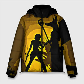 Мужская зимняя куртка 3D с принтом Tomb Raider в Петрозаводске, верх — 100% полиэстер; подкладка — 100% полиэстер; утеплитель — 100% полиэстер | длина ниже бедра, свободный силуэт Оверсайз. Есть воротник-стойка, отстегивающийся капюшон и ветрозащитная планка. 

Боковые карманы с листочкой на кнопках и внутренний карман на молнии. | желтый | лара крофт | черный