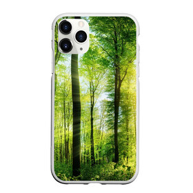 Чехол для iPhone 11 Pro матовый с принтом Солнечный лес в Петрозаводске, Силикон |  | деревья | зелень | лес | лето | лучи солнца | солнце | тайга