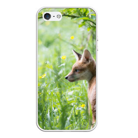 Чехол для iPhone 5/5S матовый с принтом Лисенок в Петрозаводске, Силикон | Область печати: задняя сторона чехла, без боковых панелей | fox | животное | зверь | красивая | лес | лис | лиса | лисенок | лисица | лисичка | природа | рыжая | рыжий цвет | хвост | хитрая | хищник