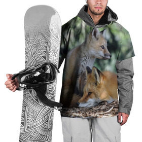 Накидка на куртку 3D с принтом Лиса и лесенок в Петрозаводске, 100% полиэстер |  | Тематика изображения на принте: fox | животное | зверь | красивая | лес | лис | лиса | лисенок | лисица | лисичка | мех | патрикеевна | песец | плутовка | прикольная | природа | рыжая | рыжий цвет | сказка | хвост | хитрая | хищник