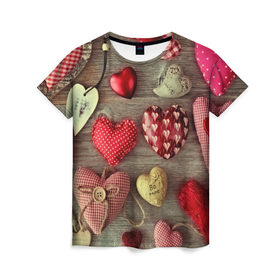 Женская футболка 3D с принтом Плюшевые сердечки в Петрозаводске, 100% полиэфир ( синтетическое хлопкоподобное полотно) | прямой крой, круглый вырез горловины, длина до линии бедер | 3d | абстракция | день святого валентина | игрушки | любовь | много | плюшевые | праздник | прикольные | разные | сердечки | цветные | яркие