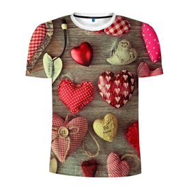 Мужская футболка 3D спортивная с принтом Плюшевые сердечки в Петрозаводске, 100% полиэстер с улучшенными характеристиками | приталенный силуэт, круглая горловина, широкие плечи, сужается к линии бедра | 3d | абстракция | день святого валентина | игрушки | любовь | много | плюшевые | праздник | прикольные | разные | сердечки | цветные | яркие