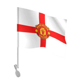 Флаг для автомобиля с принтом Manchester united в Петрозаводске, 100% полиэстер | Размер: 30*21 см | 3д | fc | manchester united | mu | англия | британия | игра | канониры | красные дьяволы | лондон | манчестер | мю | флаг | флаг британии | футбол | эмблема
