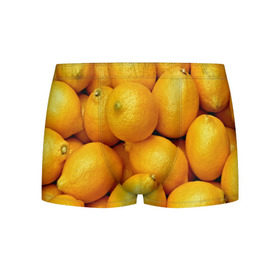 Мужские трусы 3D с принтом Лимончики в Петрозаводске, 50% хлопок, 50% полиэстер | классическая посадка, на поясе мягкая тканевая резинка | 3d | витамин | еда | желтый | лето | лимон | много | пища | прикольные | сочные | фрукты | цитрус | яркие