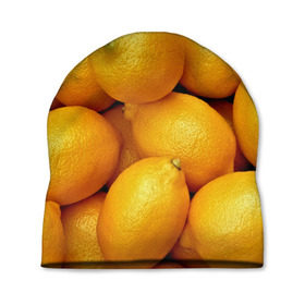 Шапка 3D с принтом Лимончики в Петрозаводске, 100% полиэстер | универсальный размер, печать по всей поверхности изделия | Тематика изображения на принте: 3d | витамин | еда | желтый | лето | лимон | много | пища | прикольные | сочные | фрукты | цитрус | яркие