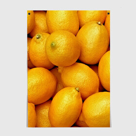 Постер с принтом Лимончики в Петрозаводске, 100% бумага
 | бумага, плотность 150 мг. Матовая, но за счет высокого коэффициента гладкости имеет небольшой блеск и дает на свету блики, но в отличии от глянцевой бумаги не покрыта лаком | 3d | витамин | еда | желтый | лето | лимон | много | пища | прикольные | сочные | фрукты | цитрус | яркие