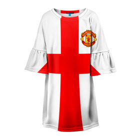 Детское платье 3D с принтом Manchester united в Петрозаводске, 100% полиэстер | прямой силуэт, чуть расширенный к низу. Круглая горловина, на рукавах — воланы | 3d | 3д | fc | manchester united | mu | англия | британия | игра | канониры | красные дьяволы | лондон | манчестер | мю | флаг | флаг британии | футбол | эмблема