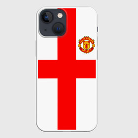 Чехол для iPhone 13 mini с принтом Manchester united в Петрозаводске,  |  | 3d | 3д | fc | manchester united | mu | англия | британия | игра | канониры | красные дьяволы | лондон | манчестер | мю | флаг | флаг британии | футбол | эмблема