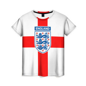 Женская футболка 3D с принтом Сборная Англии в Петрозаводске, 100% полиэфир ( синтетическое хлопкоподобное полотно) | прямой крой, круглый вырез горловины, длина до линии бедер | англия | игра | лондон | сборная | футбол