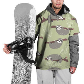 Накидка на куртку 3D с принтом Ленивец в Петрозаводске, 100% полиэстер |  | Тематика изображения на принте: арт | животные | ленивец | лень | прикольные | сон