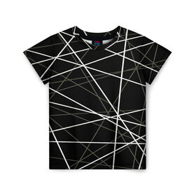 Детская футболка 3D с принтом geometry texture в Петрозаводске, 100% гипоаллергенный полиэфир | прямой крой, круглый вырез горловины, длина до линии бедер, чуть спущенное плечо, ткань немного тянется | геометрия | грани | изгиб | линии | полигоны | полосы | текстура