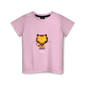 Детская футболка хлопок с принтом ironcat в Петрозаводске, 100% хлопок | круглый вырез горловины, полуприлегающий силуэт, длина до линии бедер | cat | github | ironcat | ironman