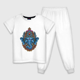 Детская пижама хлопок с принтом Ганеша в Петрозаводске, 100% хлопок |  брюки и футболка прямого кроя, без карманов, на брюках мягкая резинка на поясе и по низу штанин
 | Тематика изображения на принте: 