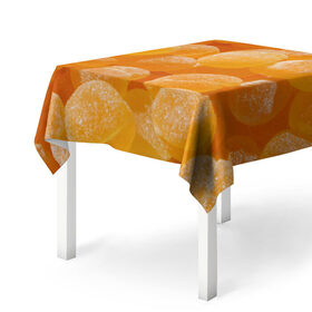 Скатерть 3D с принтом Апельсиновый мармелад в Петрозаводске, 100% полиэстер (ткань не мнется и не растягивается) | Размер: 150*150 см | 