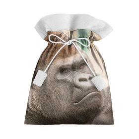 Подарочный 3D мешок с принтом Обезьяна в Петрозаводске, 100% полиэстер | Размер: 29*39 см | горилла | животное | обезьяна | примат