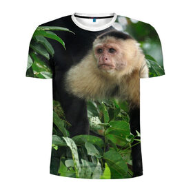 Мужская футболка 3D спортивная с принтом Обезьянка в джунглях в Петрозаводске, 100% полиэстер с улучшенными характеристиками | приталенный силуэт, круглая горловина, широкие плечи, сужается к линии бедра | бабуин | гамадрил | гиббон | горилла | гуманоид | дарвин | животное | зоопарк | кинг конг | мартышка | маугли | обезьяна | орангутанг | предок | примат | рожа | хомо сапиенс | шимпанзе