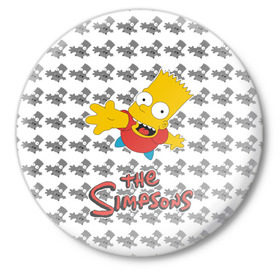 Значок с принтом Bart в Петрозаводске,  металл | круглая форма, металлическая застежка в виде булавки | Тематика изображения на принте: simpsons | барт | мульт | симпсоны